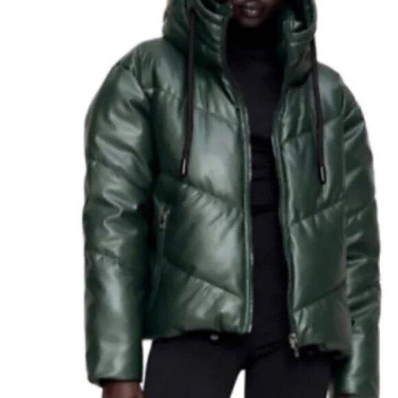 NWT Zara Faux Leather Puffer Women Jacket Size XS - Picture 1 of 8